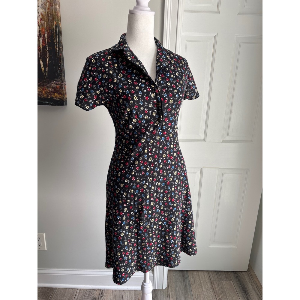 Vintage 90s Ditsy Floral Grunge Mini Dress Aeropostale Cottagecore Whimsigoth XS